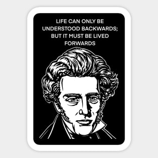 SOREN KIERKEGAARD quote .5 - ink portrait Sticker